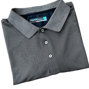 Roundtree & Yorke Performance Polo Shirt 3XB Gray Geometric Print